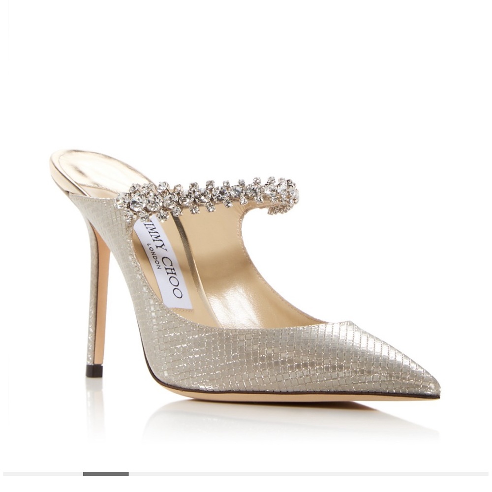 Jimmy Choo Women's Bing 100 Embellished High Heel Mules Size 39